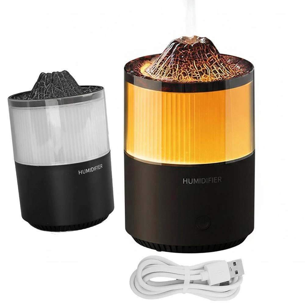 Umidificador Vulcão BSL3890 AB Mídia 0,2L com LED para Sala e Quarto Preto 110V