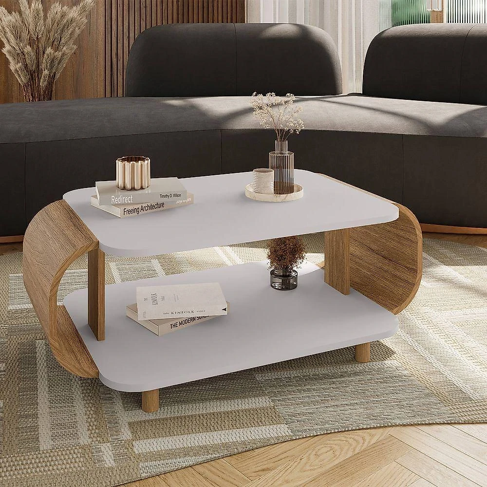 Mesa de Centro Floripa Orgânico Off White 92CM Bechara