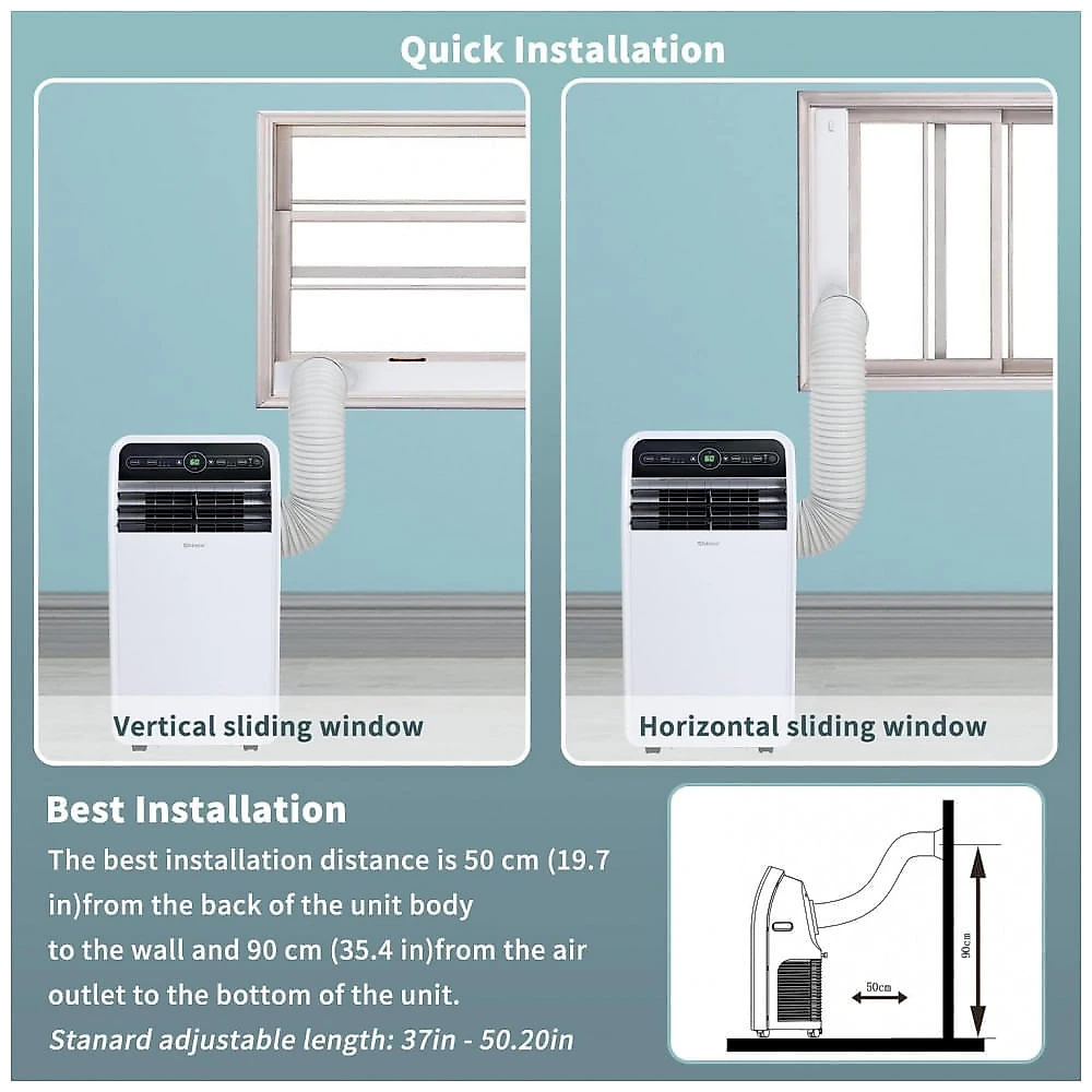 Ar Condicionado Portátil 12000 BTU com Modo Ventilador e Desumidificador, Shinco, Branco