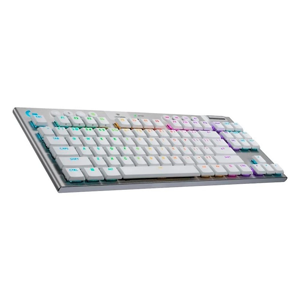 Teclado Mecânico Gamer Sem Fio Logitech G915 X Lightspeed, Design TKL RGB Lightsync, USB ou Bluetooth e Switch GL Tactile, Branco - 920-012732