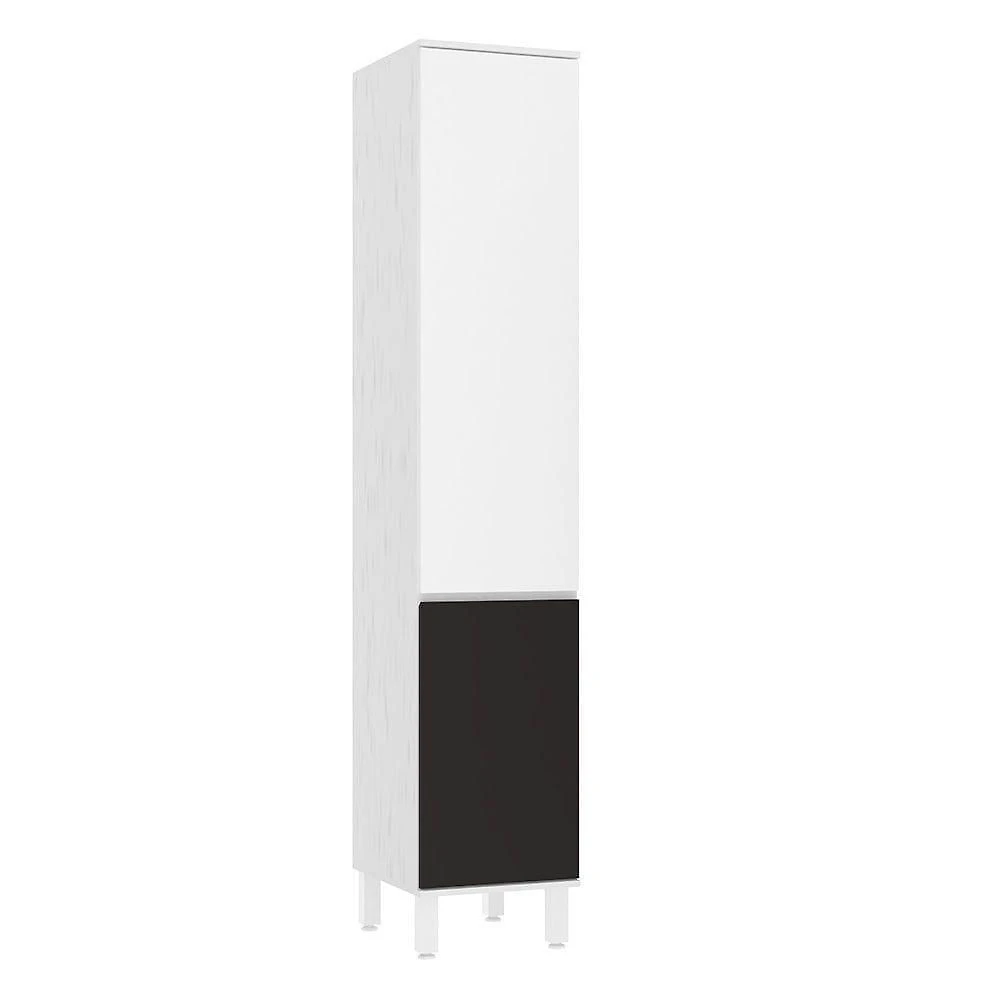 Paneleiro 40cm 2 Portas Dora Luciane Móveis Branco/branco Supremo/preto