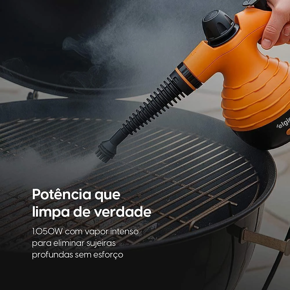 Higienizador a Vapor Vapora Clean 1050W 350ML 9 Acessórios Limpeza sem Químicos Elgin