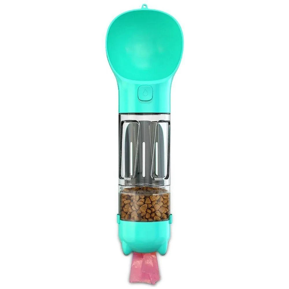 Garrafa Multifunção Pets 3 em 1 Kala para Pets com Espaço para Ração Água e Sacolas 300ML 1 Unidade