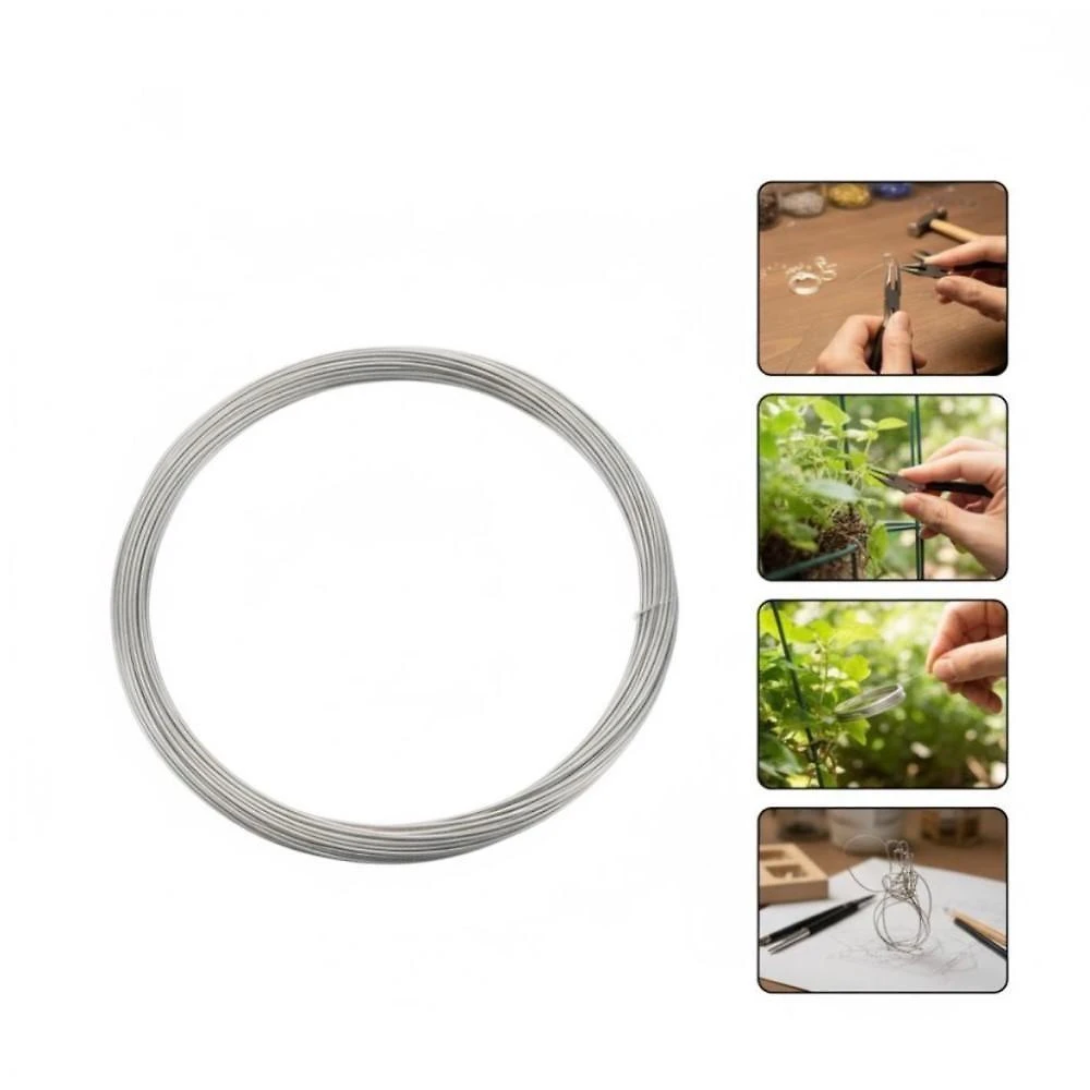 Rolo Arame Galvanizado N°22 Fio Cerca Liso Fino 1kg 325m Zincado Bijuteria Artesanato Casa Flexível