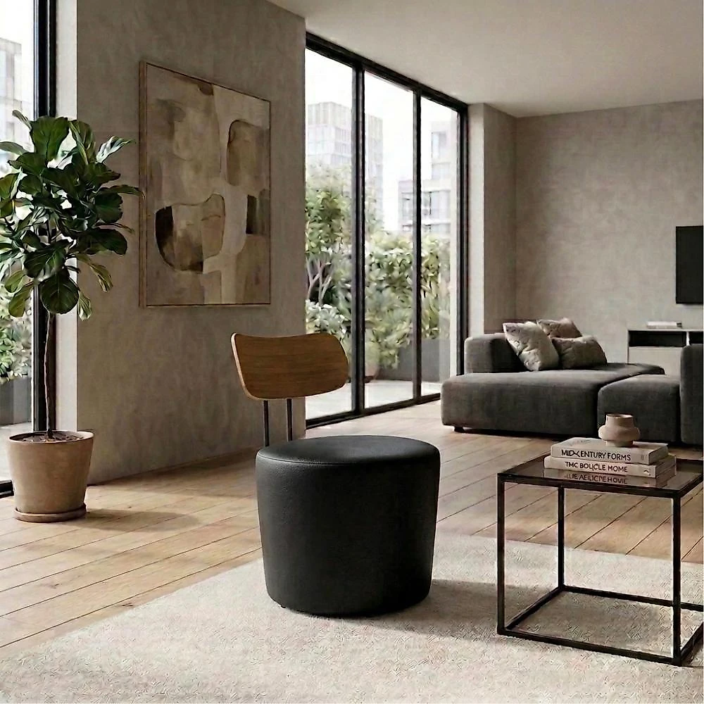 Poltrona Decorativa Luna Base Fixa Courino Milani Movelaria webcontinental-8820419924917