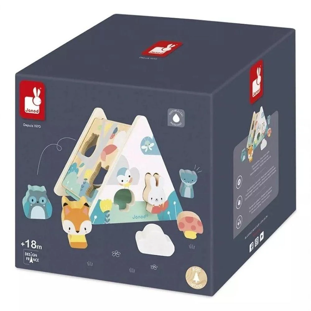 Brinquedo Educativo J05150 Encaixa Formas Classificador Bege Janod 7 PEÇAS