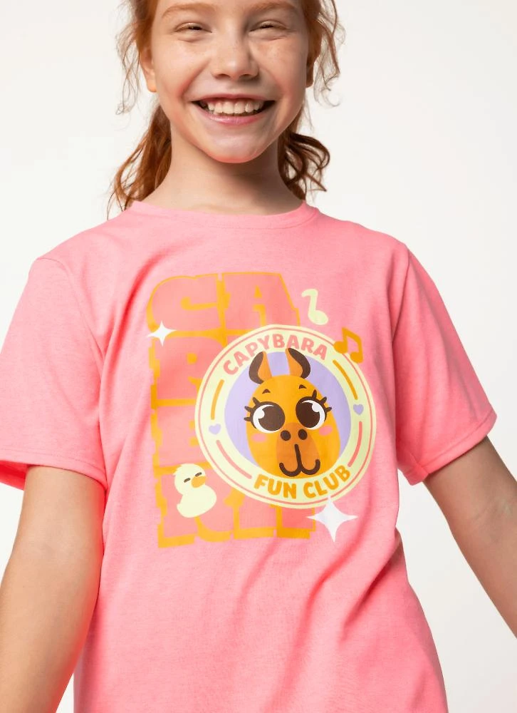 Pijama manga curta algodão menina teen capy bora