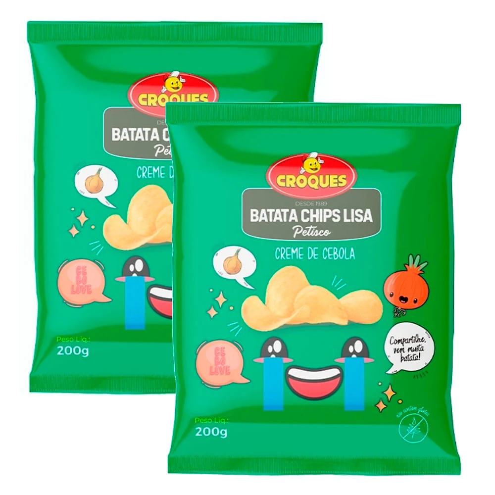 Kit 2 Batata Petisco Croques Onion Cream 200g