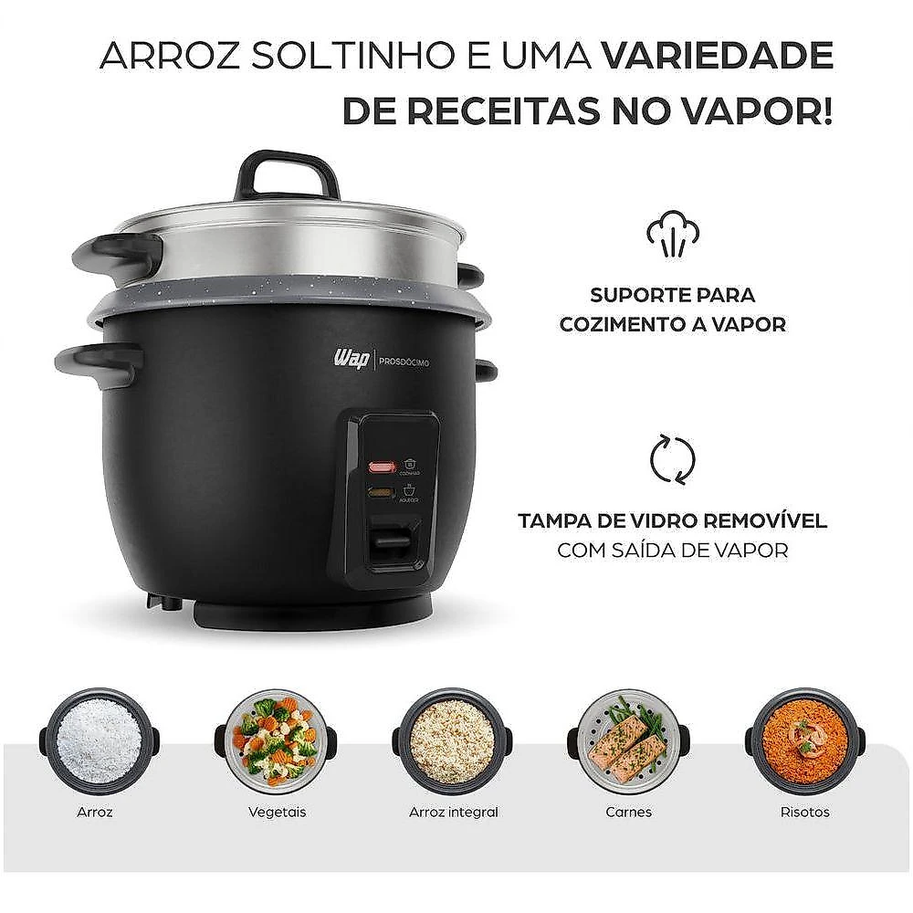 Panela Elétrica de Arroz Wrc1000 2 em 1 Antiaderente Preto 110V