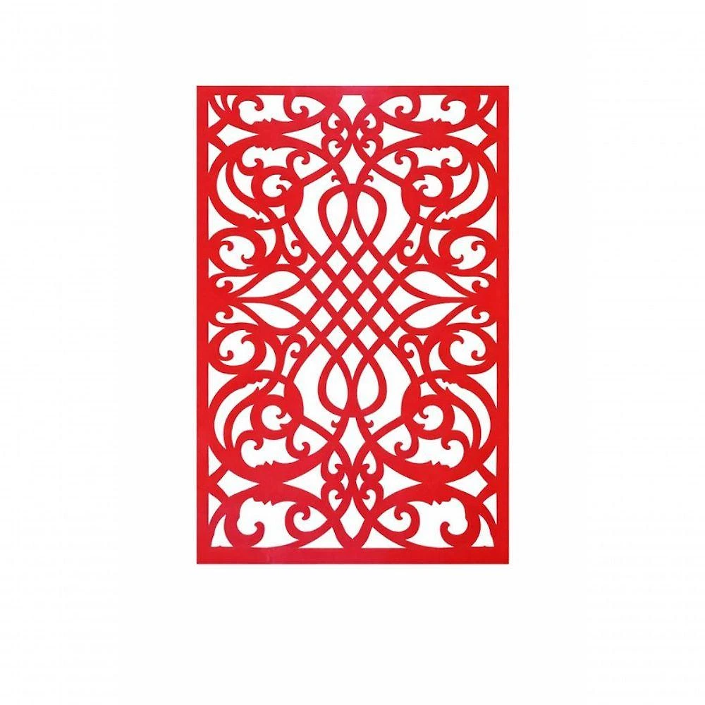 Divisor Ambiente Cobogó MDF M0001 29x19cm Vermelho com Fita
