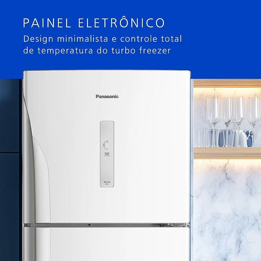 Geladeira Panasonic A+++ Frost Free 387L Branco NR-BT41PD2W 110V