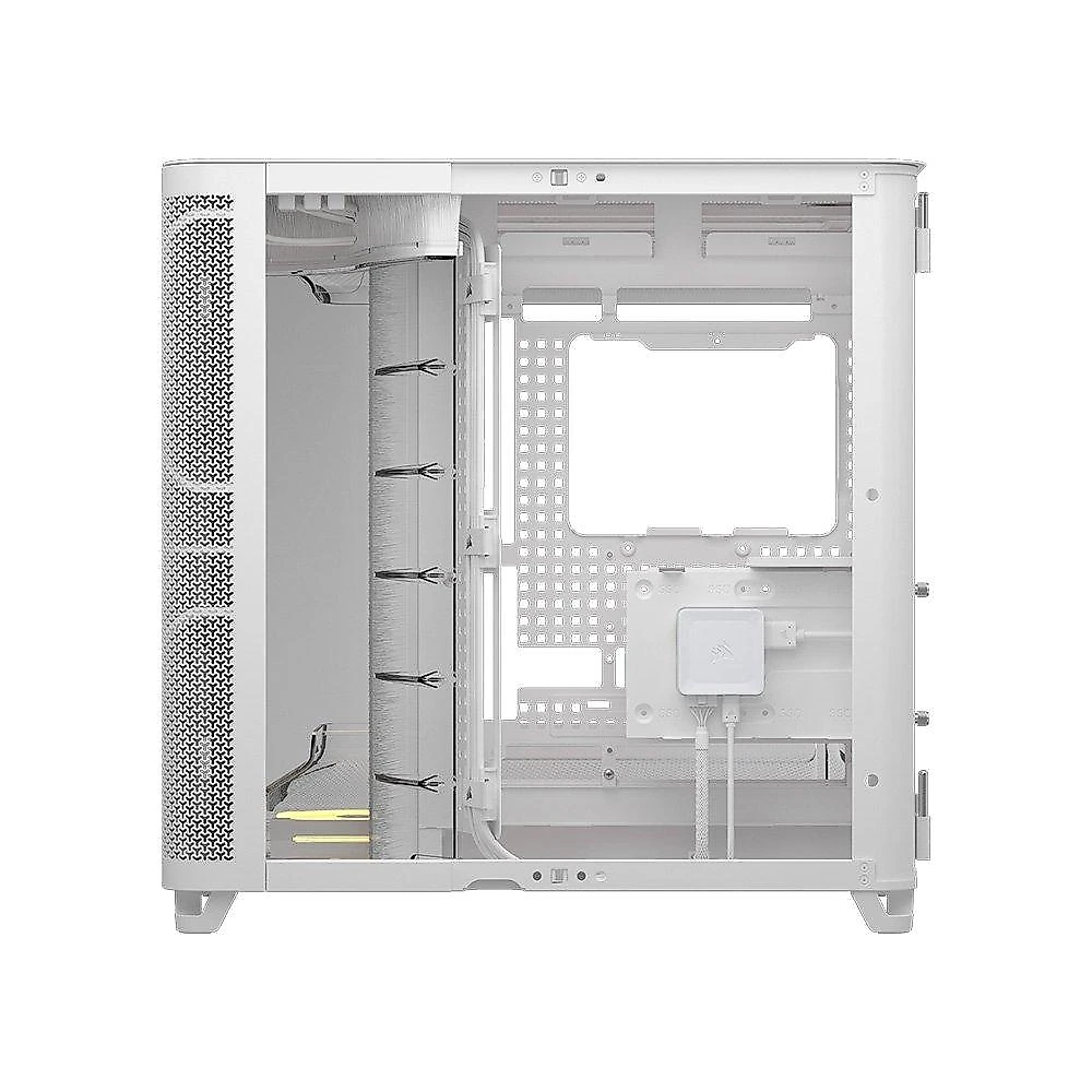 Gabinete Gamer Corsair AIR 5400, Mid-Tower, com 3 Fans LX-R iCUE LINK, Lateral em Vidro, Branco - CC-9011321-WW