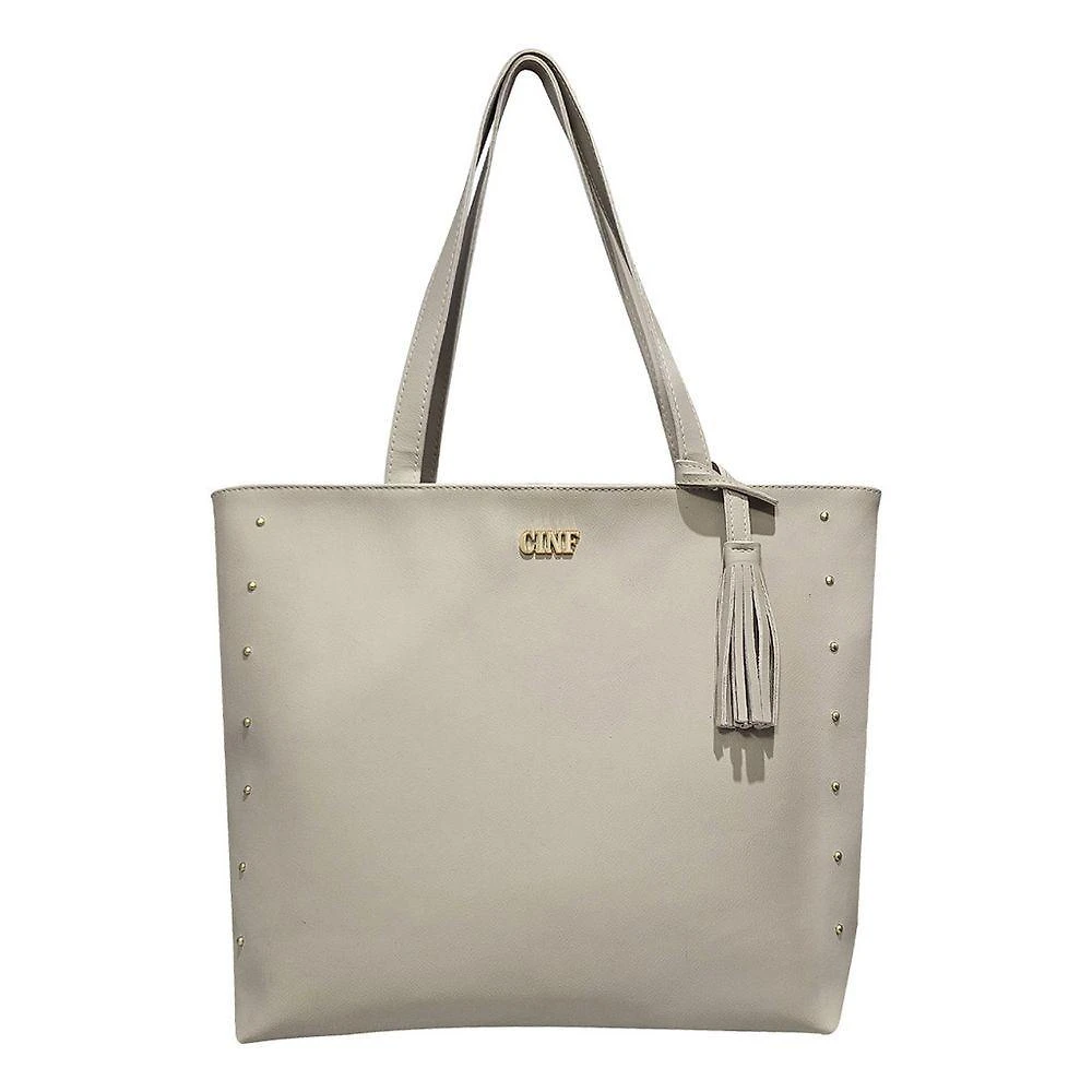 Bolsa Sacola Feminina Grande OEM Universitária Reforçada 32x42x10 Marfim