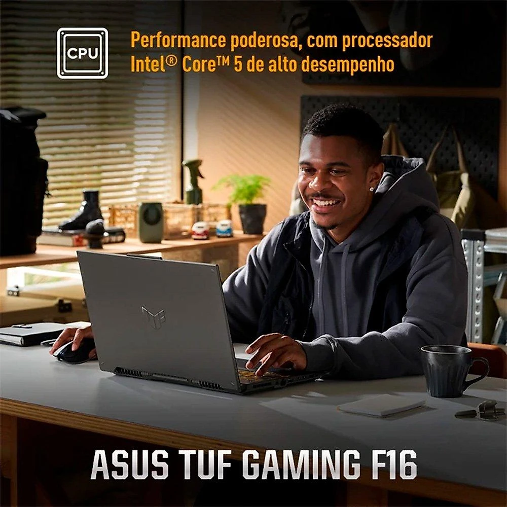 Notebook ASUS TUF Gaming F16 Intel Core 5 210H, RTX 4050, 8GB, 512GB  SSD, KeepOS,16.0" FHD, Mecha Gray - FX607VU-RL054