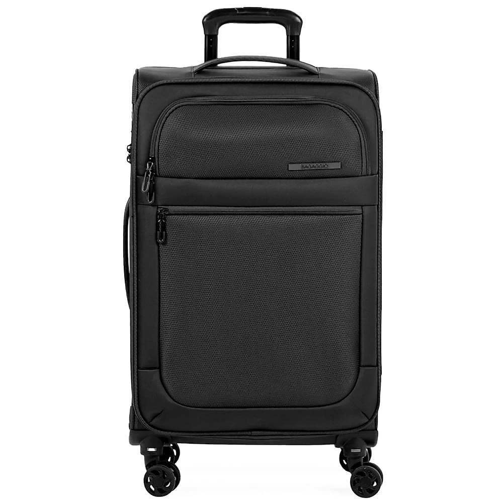 Mala média de 23kg poliéster 4 rodas 25,5" edimburgo preta preto - m