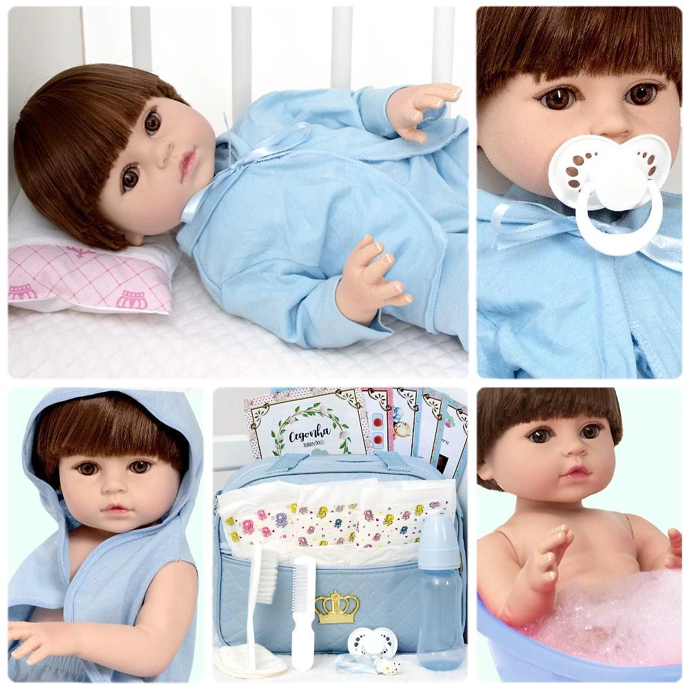 Miniatura Boneco Bebê Reborn Realista Lindo 16 Itens Bolsa Maternidade