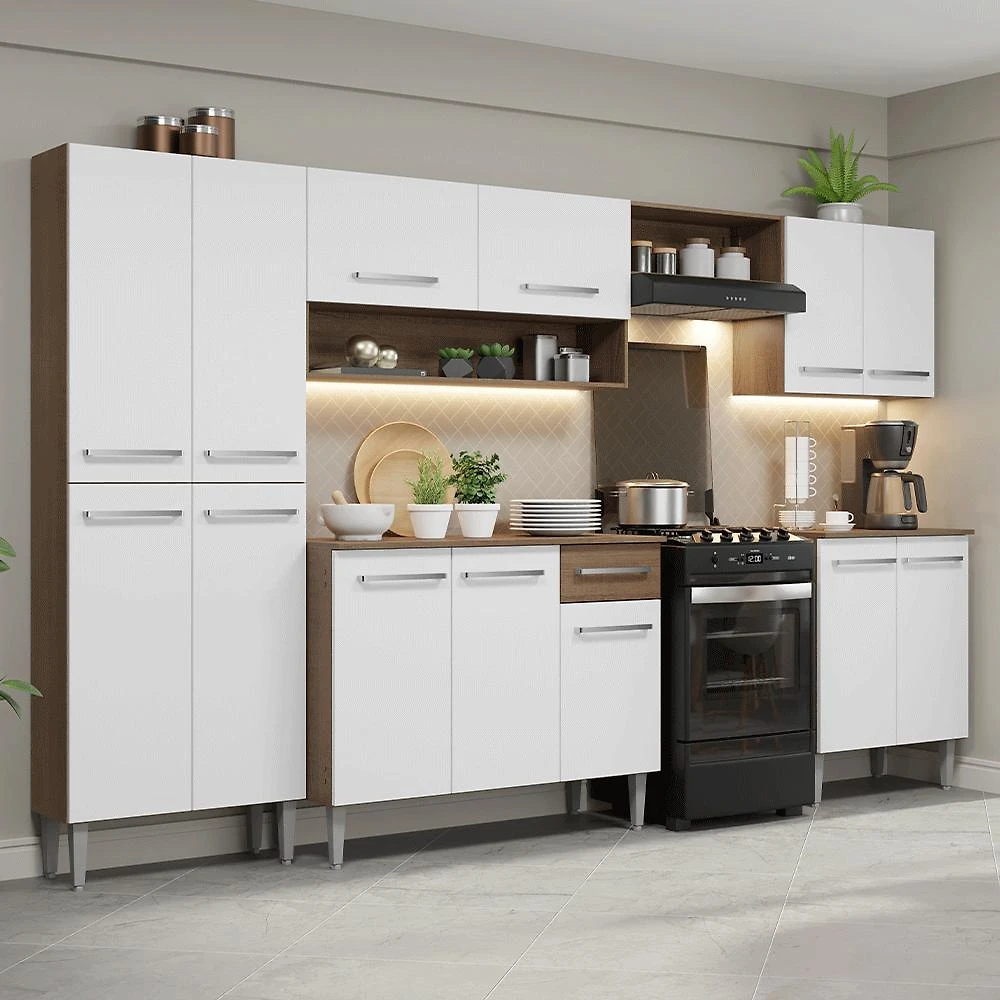 Armário de Cozinha Completa 293cm Emilly Madesa 02