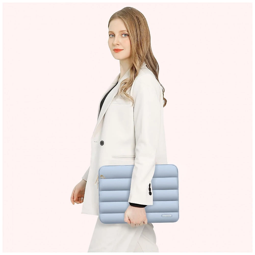 MOSISO 13,3" Capa Puff para Laptop com Bolsa Adicional, Compatível com MacBook Air/Pro 13-14, HP, Dell, ASUS, Lenovo, Azul Bebê