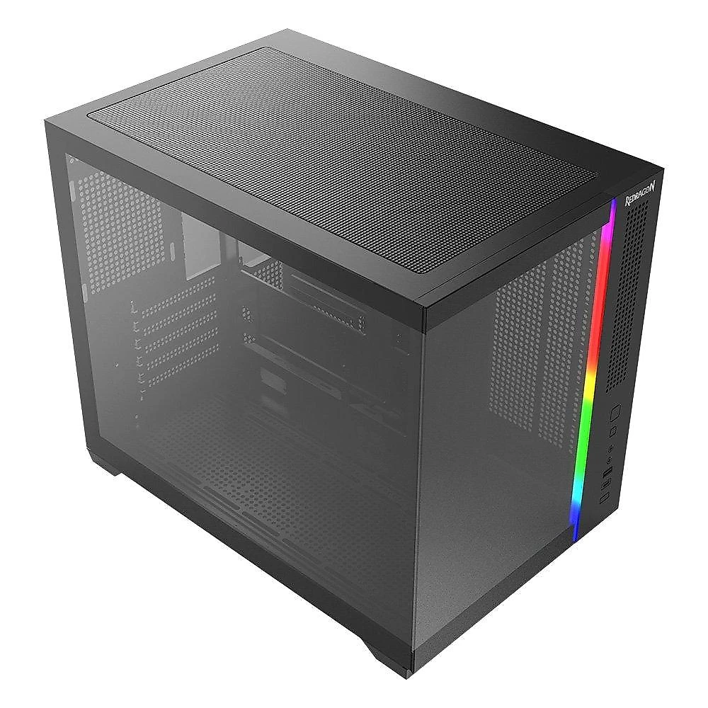 Gabinete Gamer Redragon Wideload, RGB, Mini Tower, Micro ATX, Preto - CA-611B