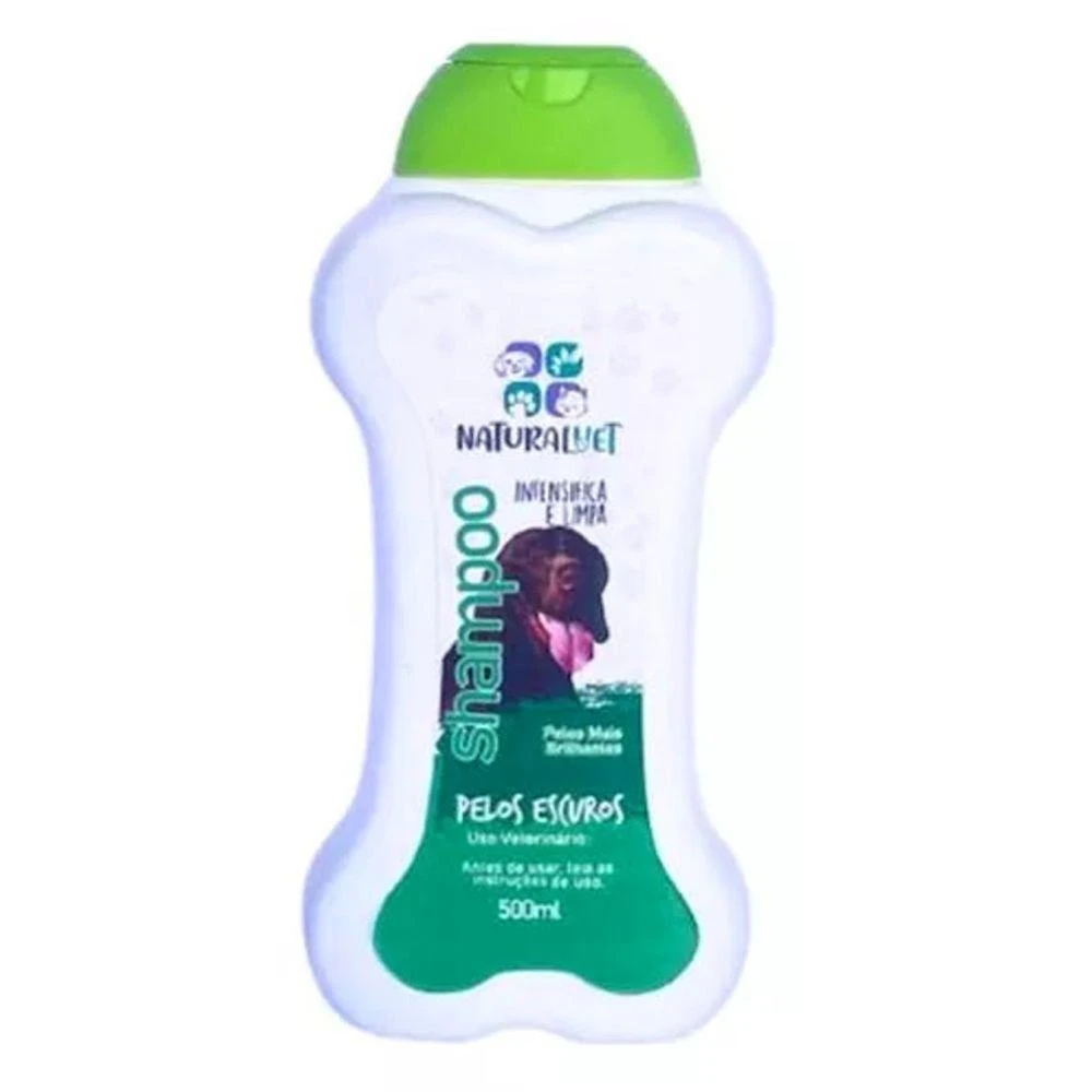 Shampoo Pet Borlen Brasil Naturalvet Pelos Escuros para Cães e Gatos 500ML 1 Unidade