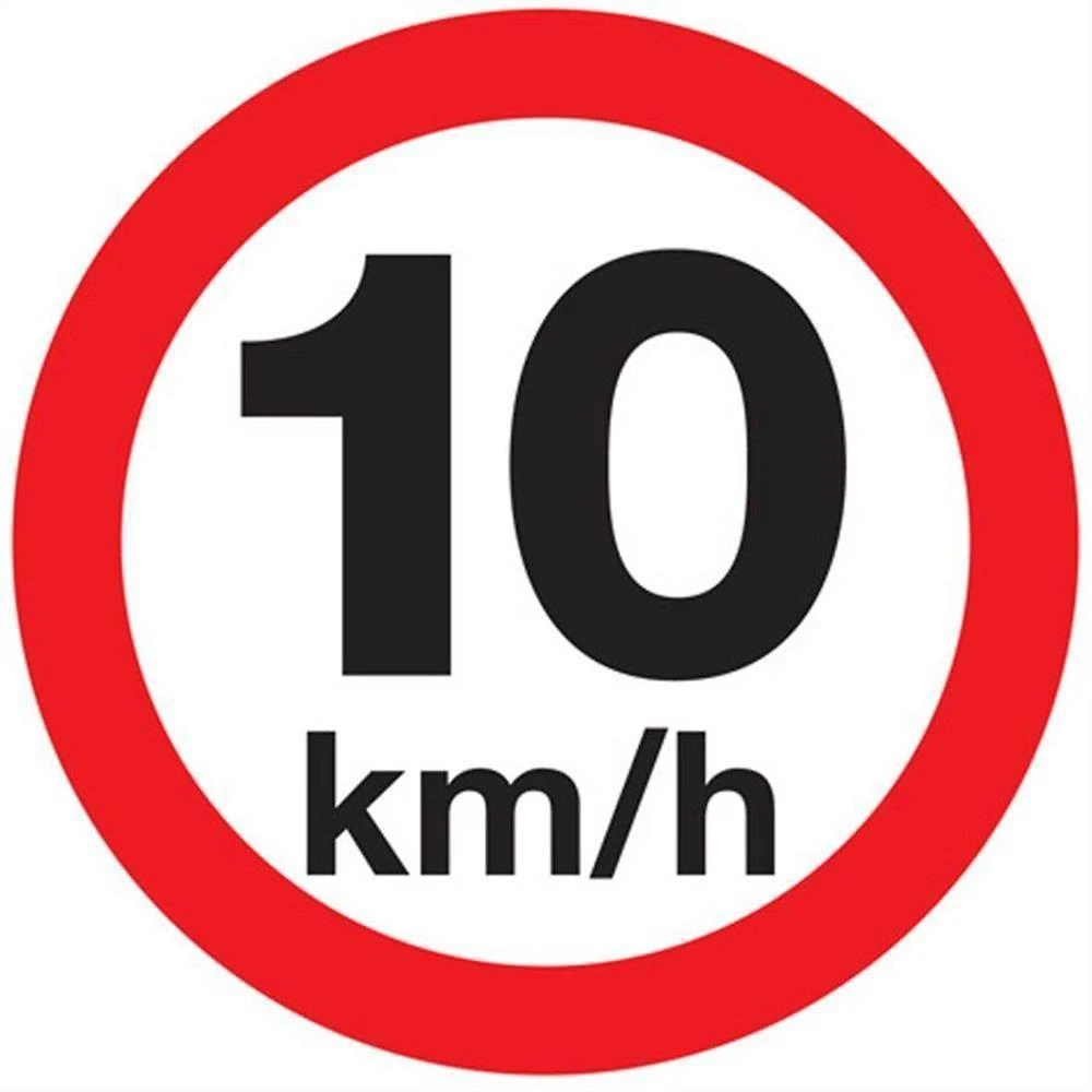 Placa de Poliestireno Autoadesiva 45x45cm Velocidade Maxíma Permitida 10km-h 300 Ak Sinalize Pl