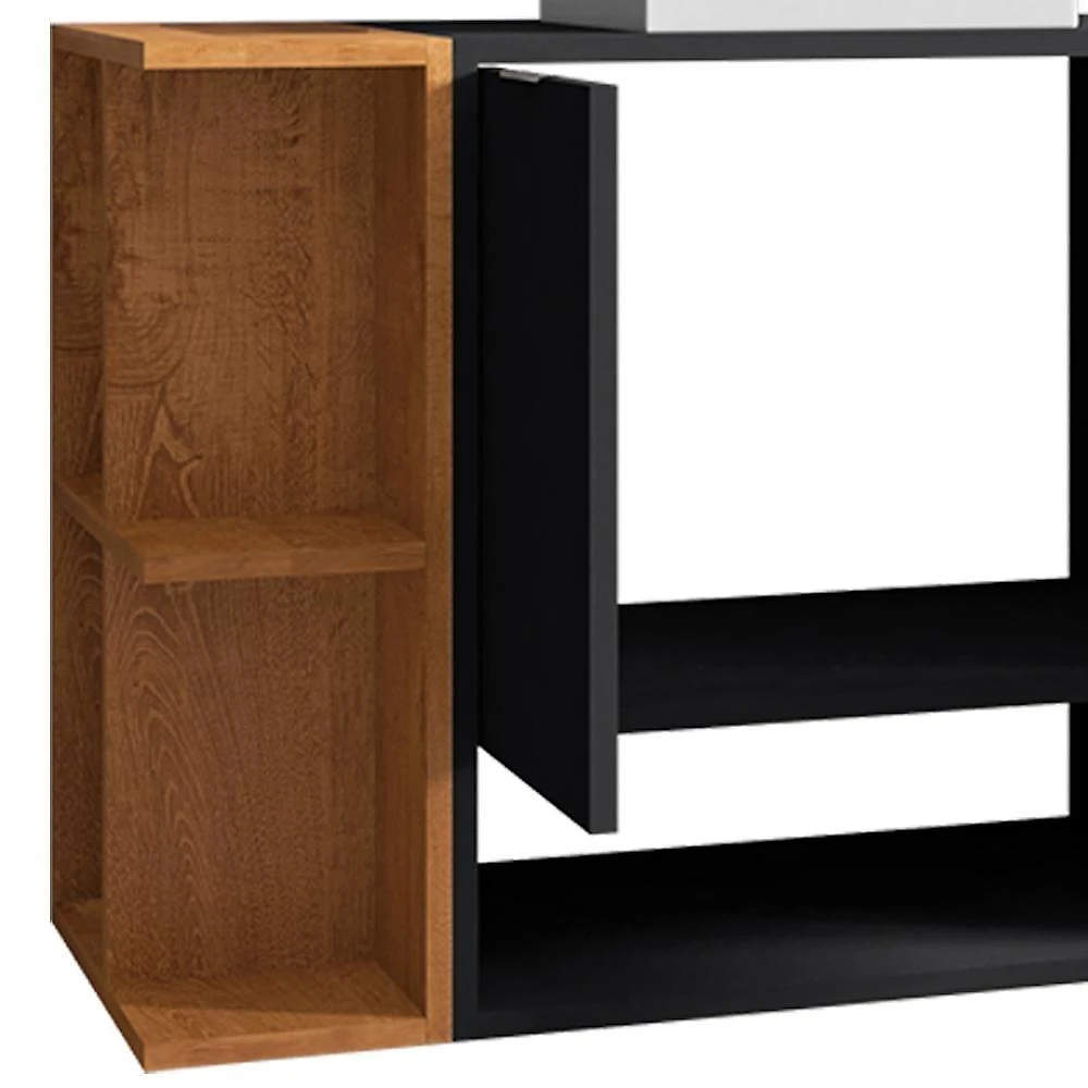 Gabinete Para Banheiro Com Cuba E Espelho Siesta B02 Preto Fosco Naturalle - Lyam Decor