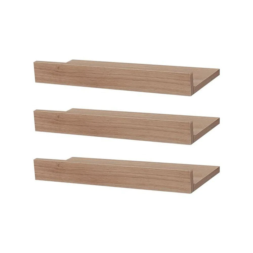 Prateleira Kit 3 Porta Quadros 30X10CM MDP Suporte Invisível Moderno Sala Bege Mercado