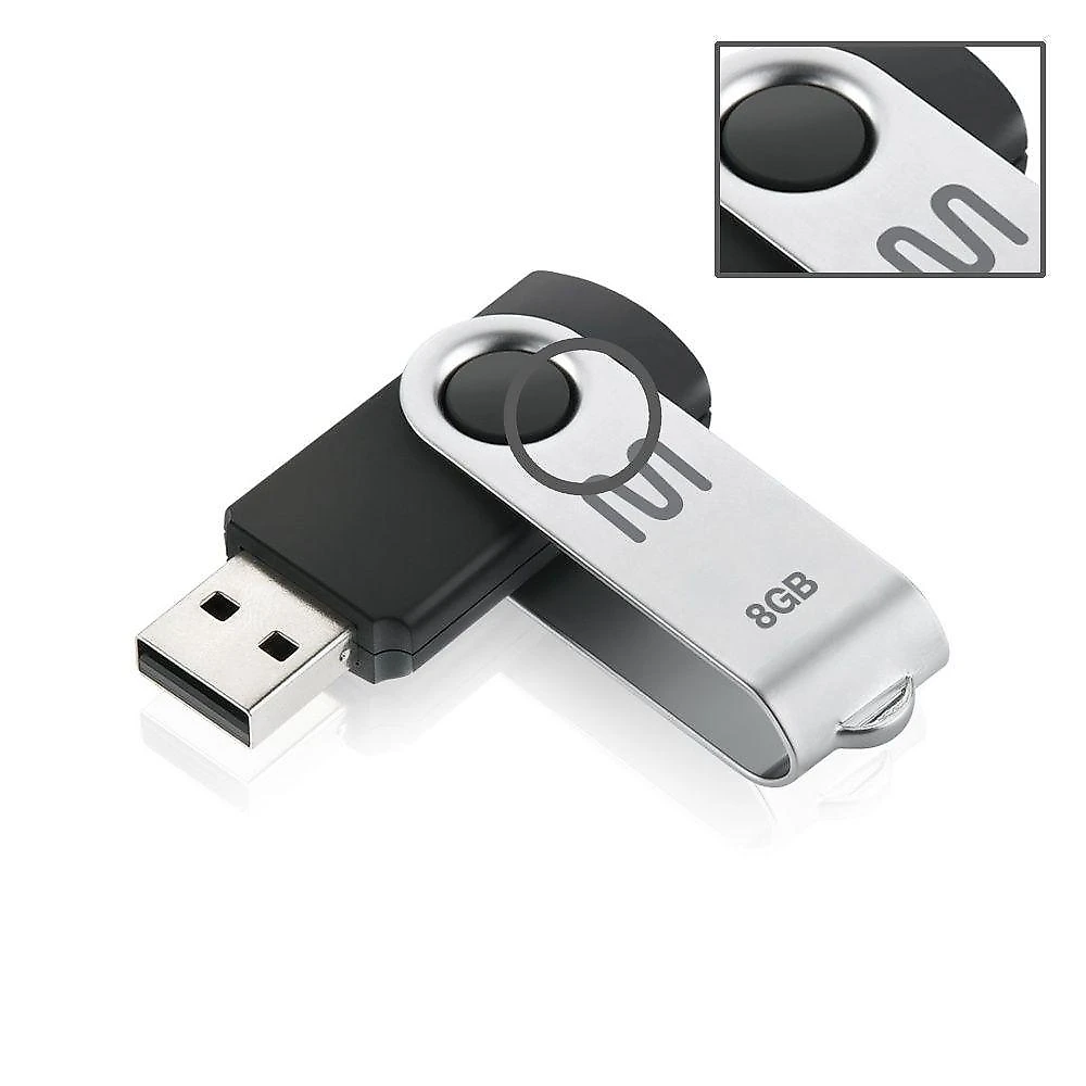 Pen Drive Twist2 PD587 8GB com Rotacao USB Preto e Prata Multi