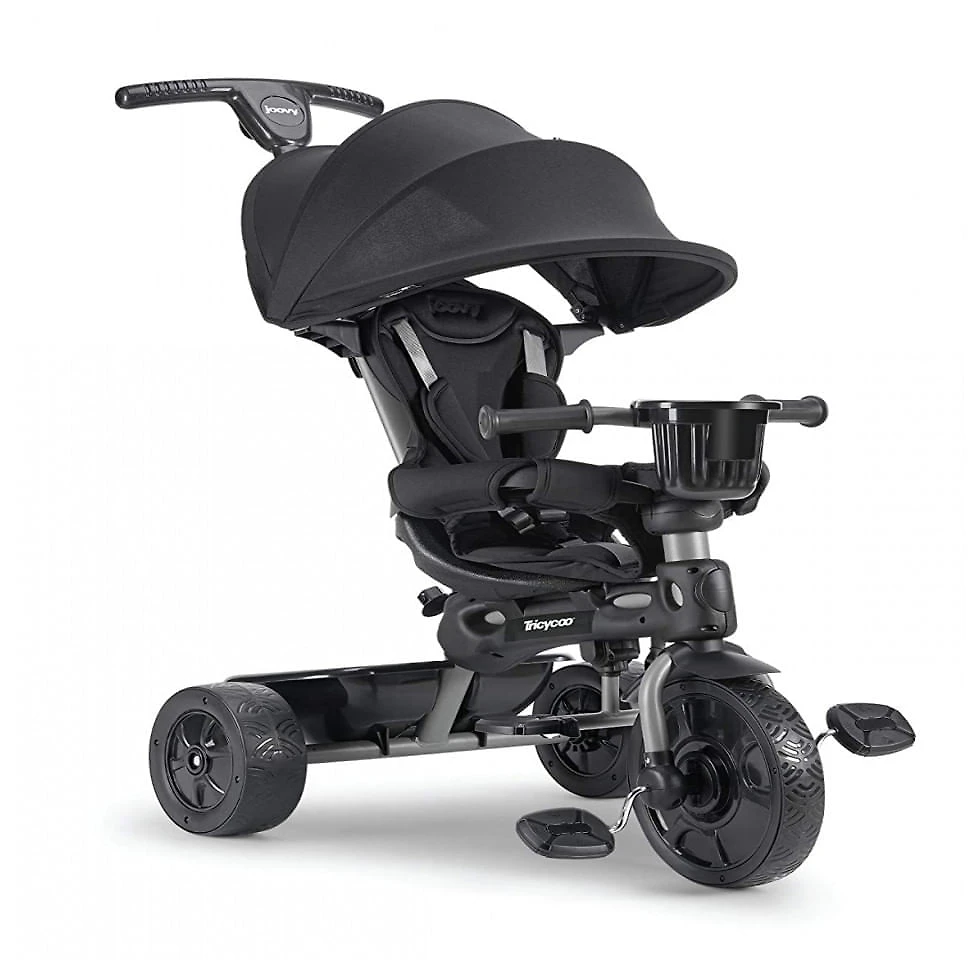 Triciclo Infantil para Passeio Joovy 1027 com Assento Ajustável 4 Estágios, Preto
