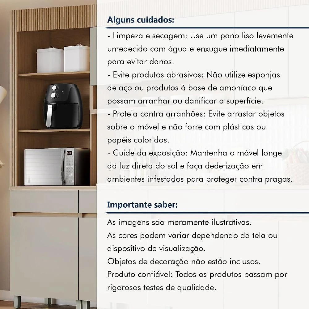 Paneleiro Torre Angular 1 Porta 1 Gaveta 65cm 100% Mdf Realeza Premium Carvalho/Greige