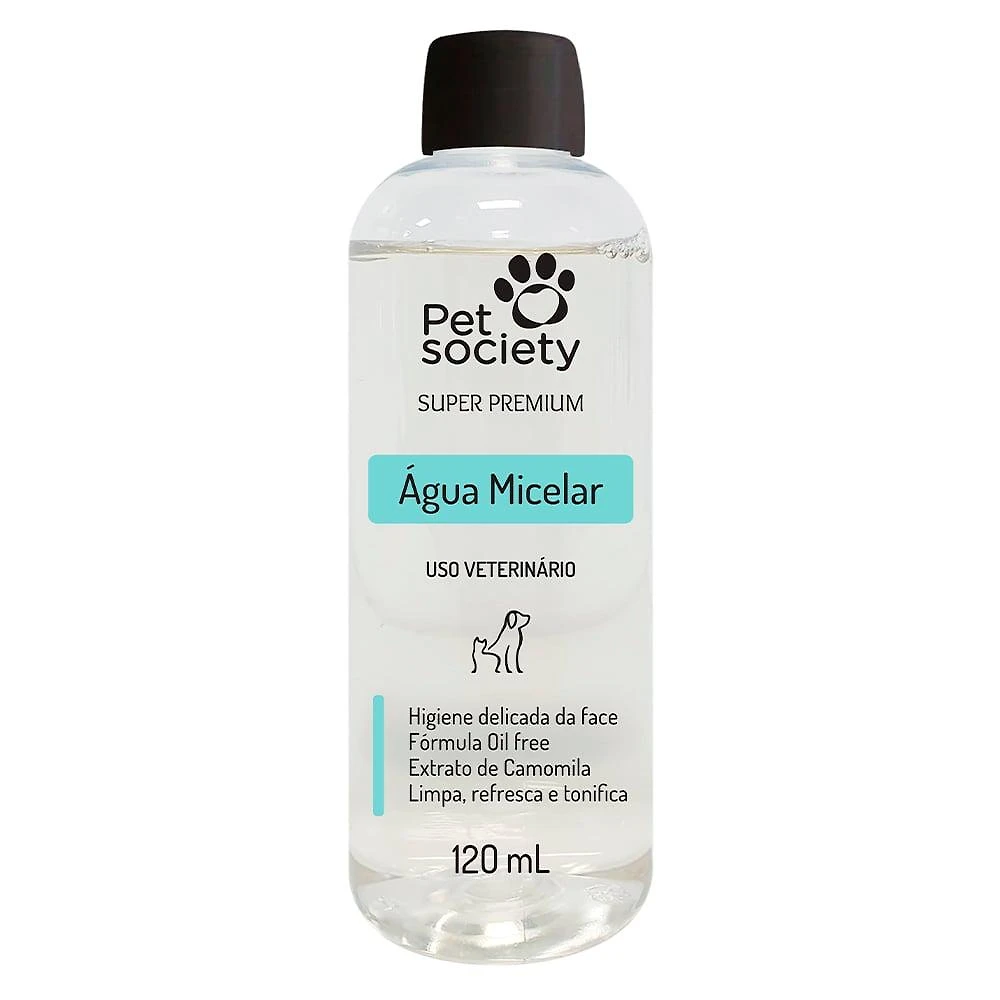 Higienizante Pet Society Água Micelar para Cães e Gatos - 120 mL