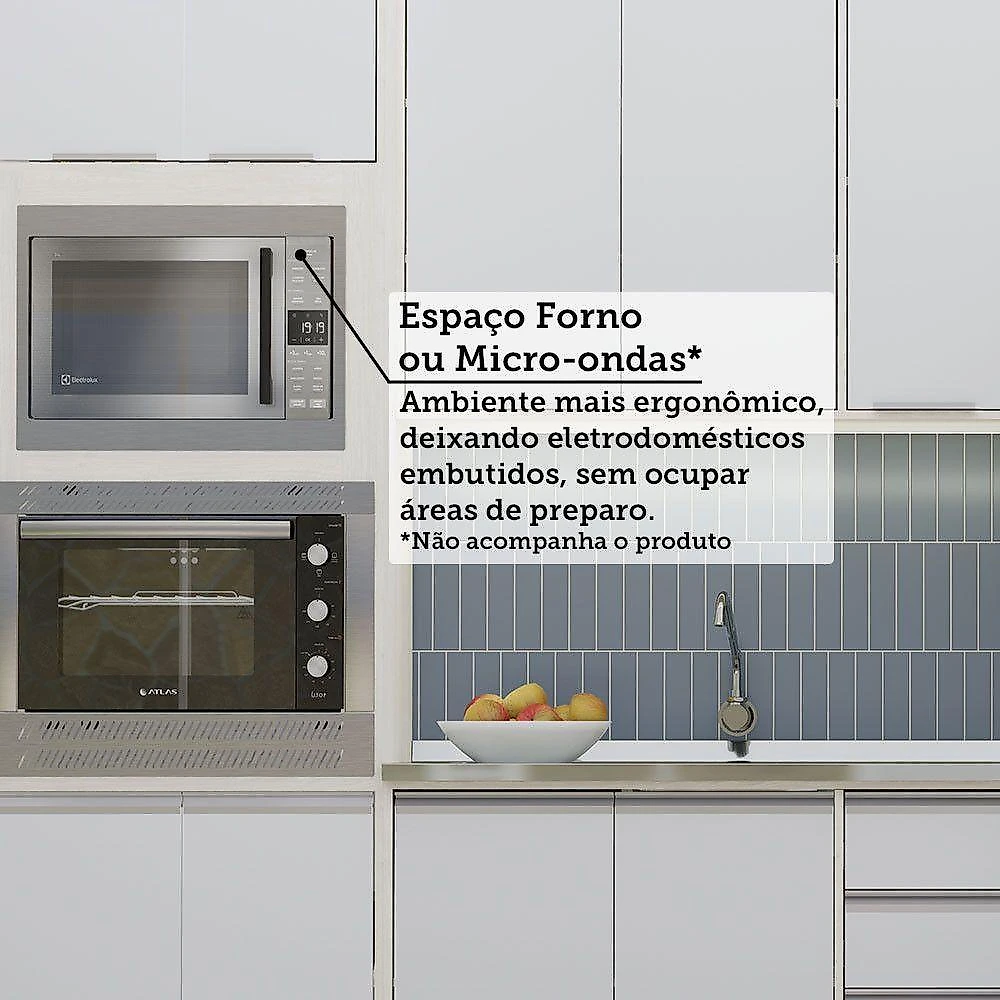 Cozinha Modulada Compacta 5 Peças Sem Tampo Art Luciane Móve Pátina-cinza Cristal