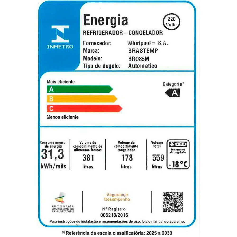 Geladeira BRO85MK 554 Litros Frost Free French Door Brastemp Inox - 110V