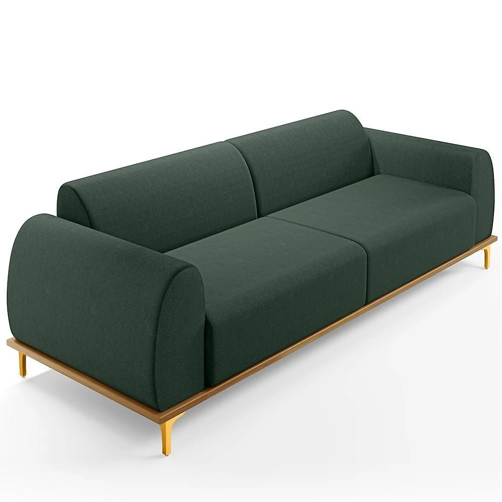 Sofá 03 Lugares Kiev 210 Cm Verde Musgo C-117