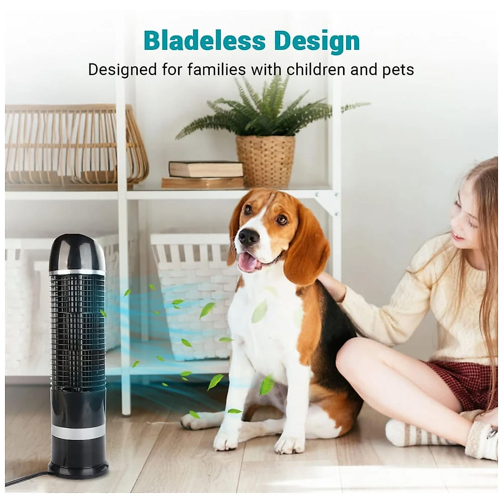 DR.PREPARE Ventilador de torre oscilante, ventilador de mesa com 3 velocidades, resfriamento silencioso, oscilação de 6...