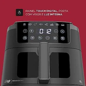Fritadeira Elétrica Air fryer 9L 10 em 1 WAP PROSDÓCIMO AF03 Visor e Luz Interna 110V