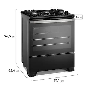 Fogão 5 Bocas Electrolux FE5GB Efficient Preto Bivolt
