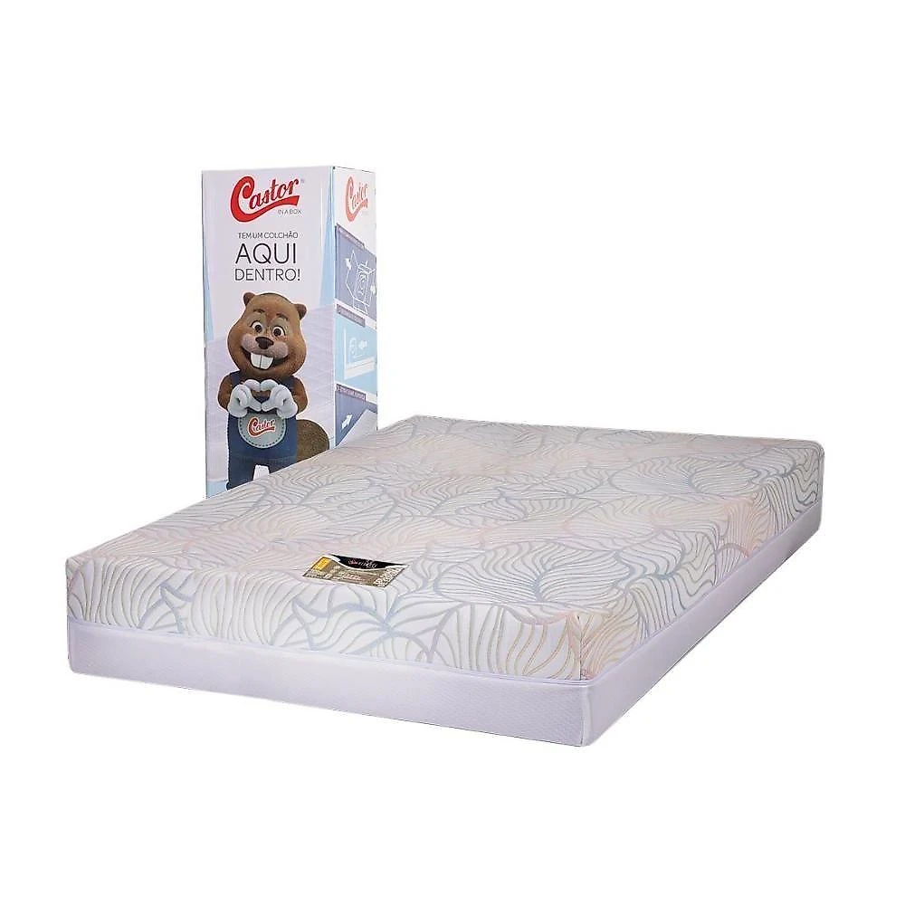 Colchão Queen Espuma A Vácuo De D33 Visco Gel Vitagel Space Double Face Bed In Box (158x198x24) - Castor