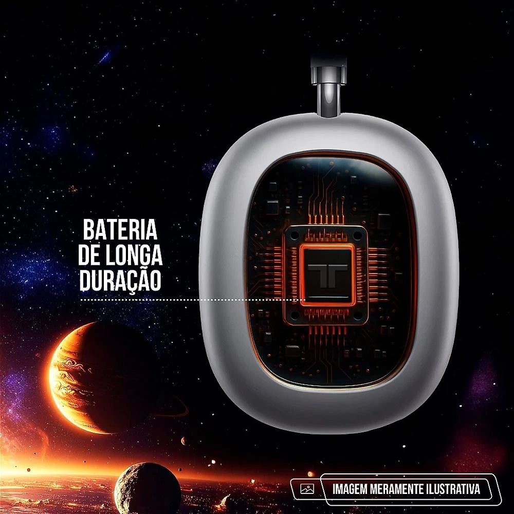 Miniatura Headphone Bluetooth Orbit Max - Prata - SPACE