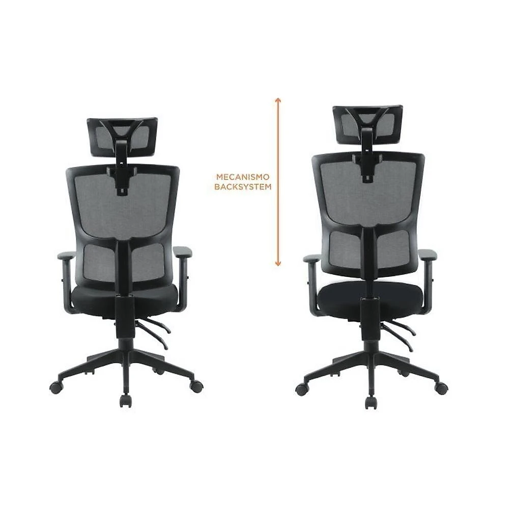 Kit 4 Cadeiras Escritório Presidente Ergonômica NR17 Tela Mesh Londres Kit 4 Cadeiras Escritório Giratória Presidente Polipropileno Londres Preto