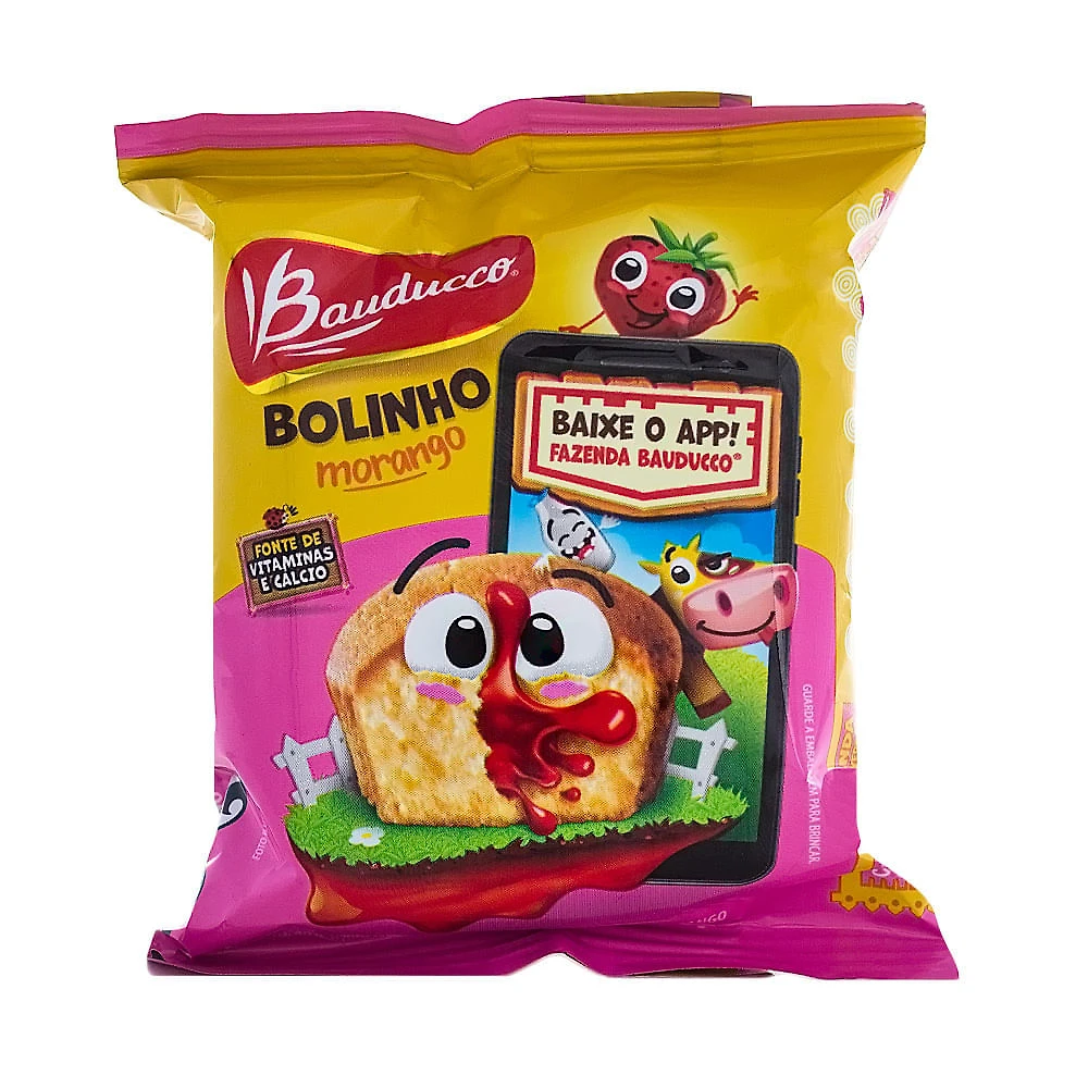 Bolinho Bauducco Sabor Baunilha com Recheio de Morango 40g