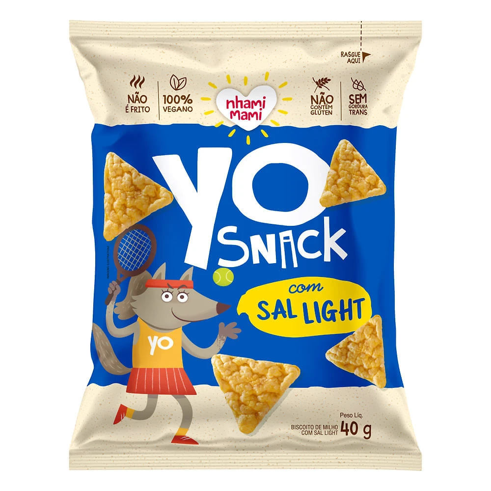 Biscoito de Milho YO Snack com Sal Light Nhami Mami 40g
