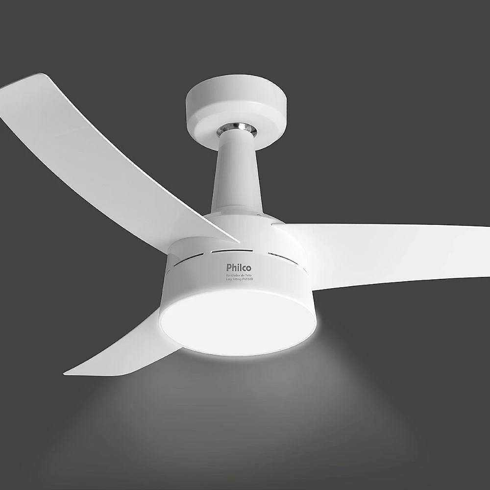 Ventilador de teto 145w 3 pás 3 velocidades branco easy fitting 110v