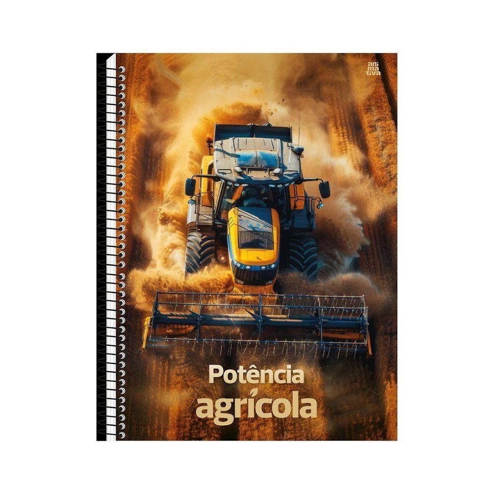 Caderno Universitário Animativa Potência Agrícola Capa Dura 160 Folhas