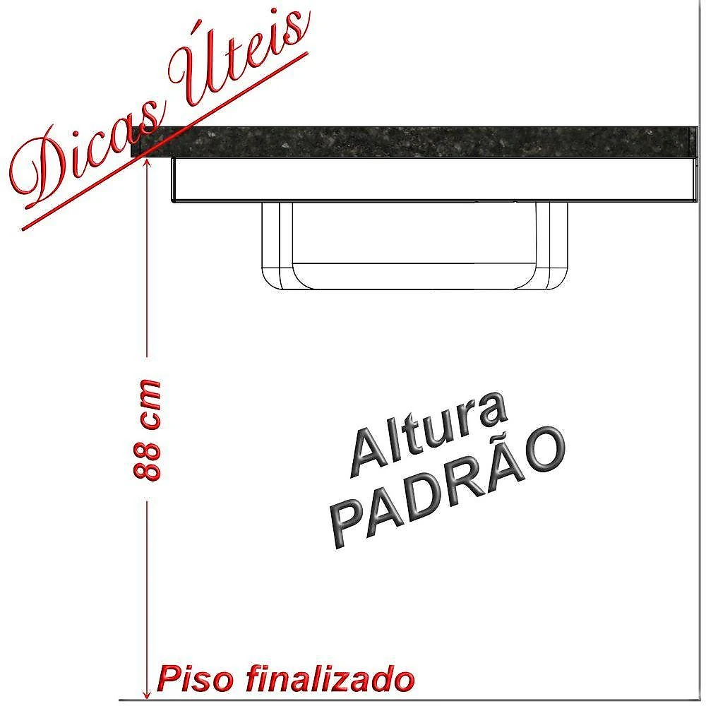 Suporte Pia Chumbar Bancada Aparador Mesa 60 Cm Preto