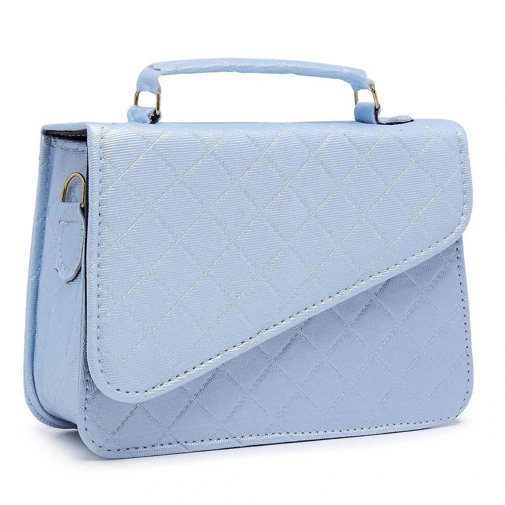 Bolsa Feminina OEM Lolita Clutch em Couro Ecológico 14x17x6cm Azul Pequena