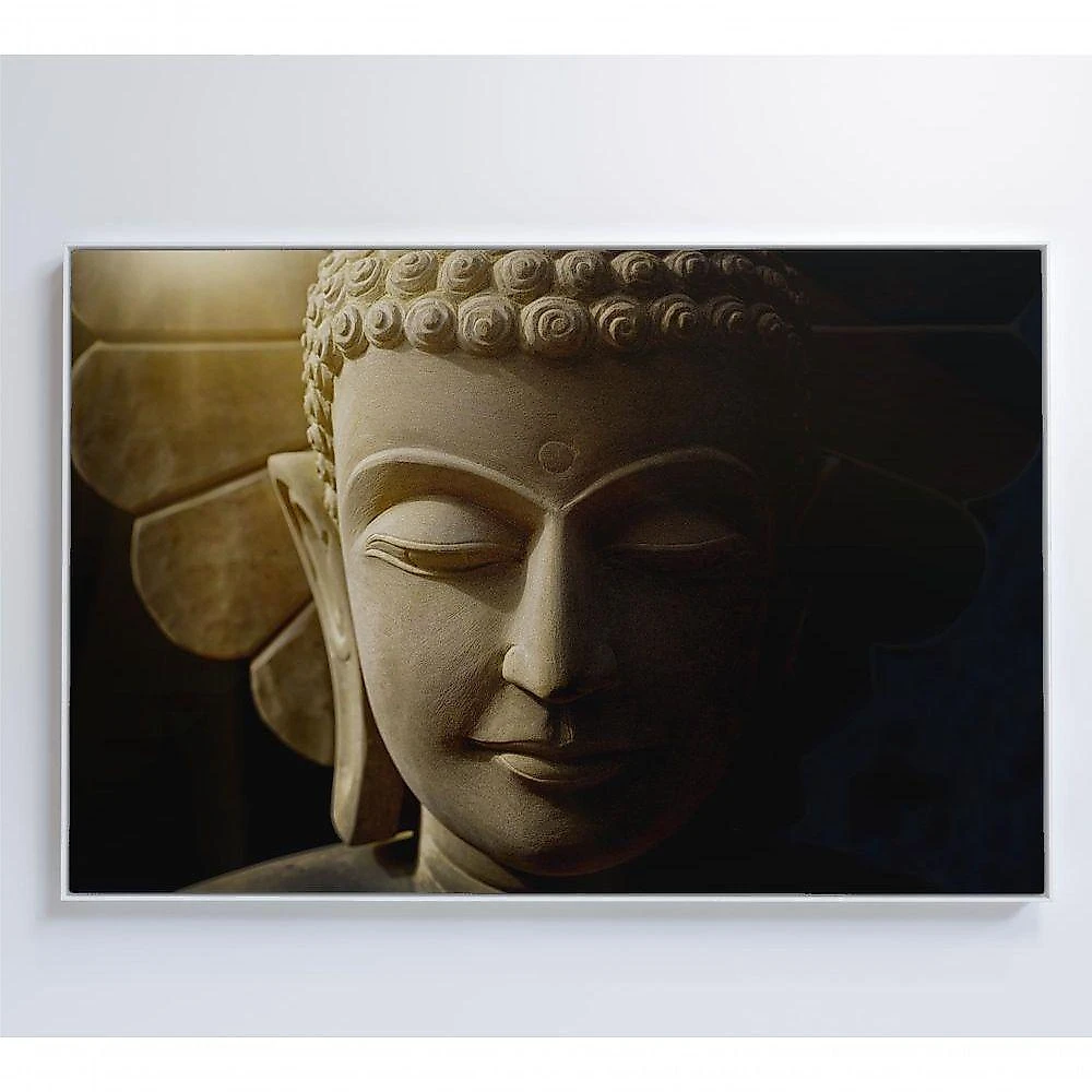 Quadro Buda Face 60x40 Cm Tecido Canvas
