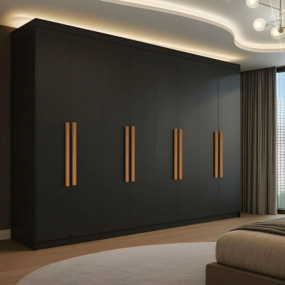 Guarda Roupa Casal 8 Portas 4 Gavetas Paris Espresso Móveis