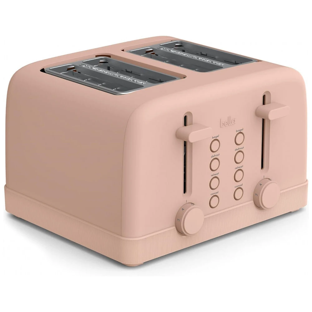 BELLA Torradeira 4 Fatias com 6 Níveis de Tostagem, Funções Reaquecer e Cancelar, Bandeja Removível, 900W - Blossom