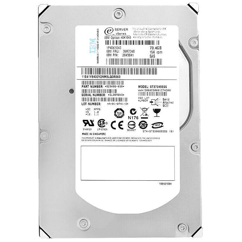 Miniatura Hd Sas Ibm 73Gb 15K 3.5 39R7360 40K1049 St373454Ss Rec